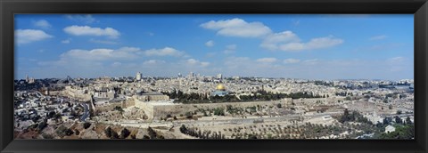 Framed Ariel View Of The Western Wall, Jerusalem, Israel Print