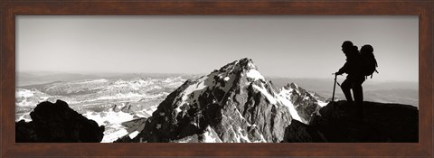 Framed Hiker, Grand Teton Park, Wyoming, USA Print