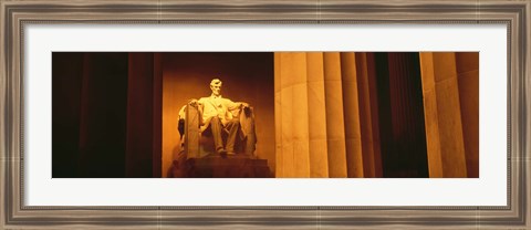 Framed Night, Lincoln Memorial, Washington DC, District Of Columbia, USA Print