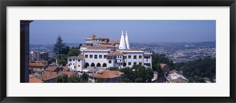 Framed Palace in a city, Palacio Nacional De Sintra, Sintra, Lisbon, Portugal Print