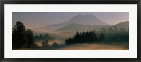 Framed Sunrise, Mount Rainier Mount Rainier National Park, Washington State, USA Print