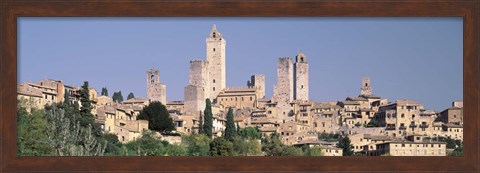 Framed Italy, Tuscany, Towers of San Gimignano, Medieval town Print