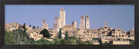 Framed Italy, Tuscany, Towers of San Gimignano, Medieval town Print