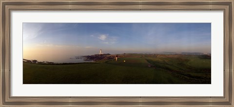 Framed Golf course with a lighthouse in the background, Turnberry, South Ayrshire, Scotland Print