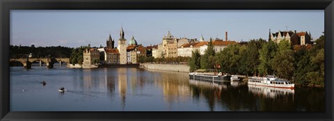 Framed Buildings at the waterfront, Prague, Czech Republic Print