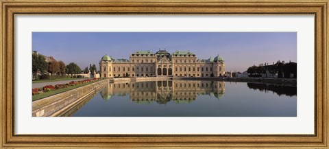 Framed Austria, Vienna, Belvedere Palace, View of a manmade lake outside a vintage building Print