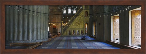 Framed Interior of a mosque, Istanbul, Turkey Print