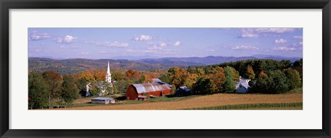 Framed High angle view of barns in a field, Peacham, Vermont Print