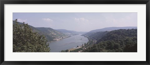 Framed Germany, Bacharach, Lorch, Bridge over the Rhine river Print