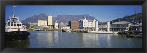 Framed Boats Docked At A Harbor, Cape Town, South Africa Print