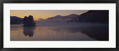 Framed Silhouette of a tree in a lake, Loch Tay, Tayside region, Scotland Print