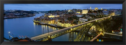 Framed Bridge across a river, Dom Luis I Bridge, Oporto, Portugal Print