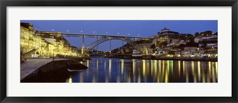 Framed Night, Luis I Bridge, Porto, Portugal Print