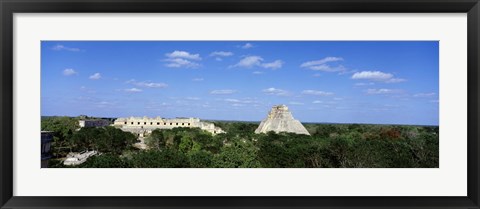 Framed Pyramid Of The Magician Uxmal, Yucatan Peninsula, Mexico Print