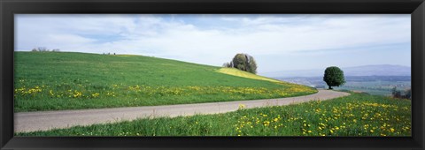 Framed Road Fields Aargau Switzerland Print