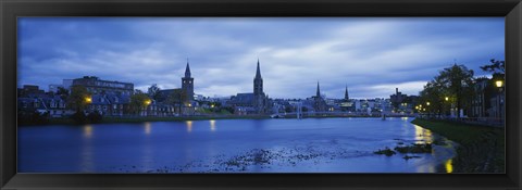 Framed Buildings along the river, Inverness, Scotland Print