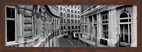 Framed Buildings along a road, London, England Print