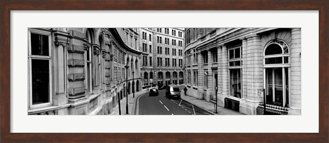 Framed Buildings along a road, London, England Print