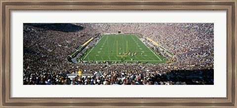 Framed Aerial view of a football stadium, Notre Dame Stadium, Notre Dame, Indiana, USA Print