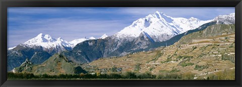 Framed Mountains, Canton Of Valais, Switzerland Print