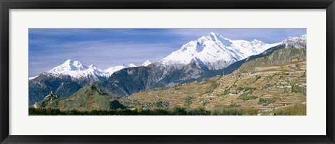 Framed Mountains, Canton Of Valais, Switzerland Print