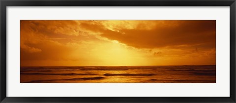 Framed Ocean at dusk, Pacific Ocean, California, USA Print