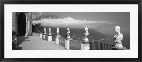 Framed Marble busts along a walkway, Ravello, Amalfi Coast, Salerno, Campania, Italy Print