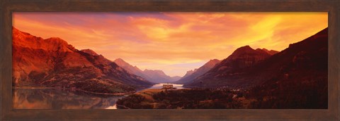 Framed Sunset Over Waterton Lakes National Park, Alberta, Canada Print