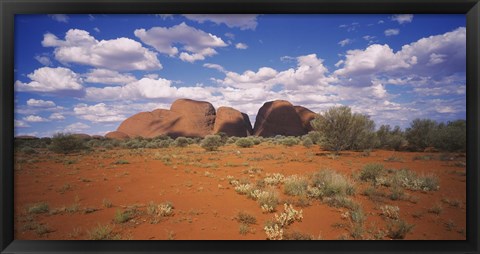 Framed Rock formations on a landscape, Olgas, Northern Territory, Australia Print