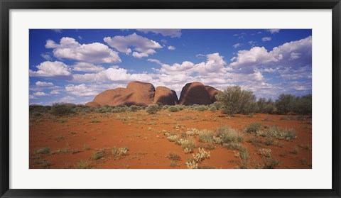 Framed Rock formations on a landscape, Olgas, Northern Territory, Australia Print