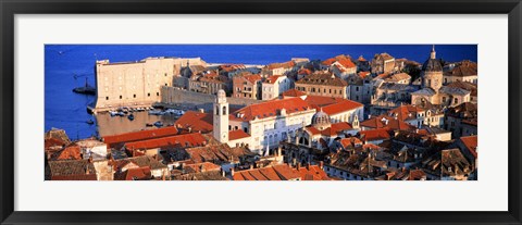 Framed Aerial View, Old Town, Dubrovnik, Croatia Print