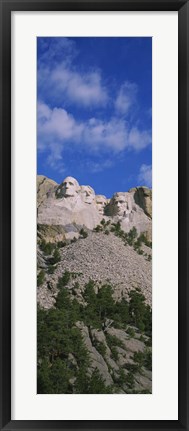 Framed Sculptures of US presidents carved on the rocks of a mountain, Mt Rushmore National Monument, South Dakota, USA Print