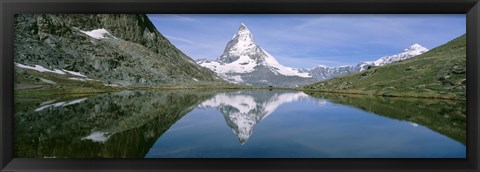 Framed Lake, Mountains, Matterhorn, Zermatt, Switzerland Print