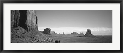 Framed Rock Formations, Monument Valley, Arizona, USA (black &amp; white) Print