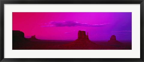 Framed Rock Formations with Pink Sky, Monument Valley, Arizona, USA Print