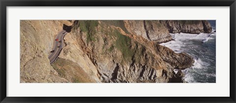 Framed USA, California, Big Sur, Pacific Coast Highway 1, High angle view of freeway Print