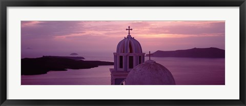 Framed Silhouette Of A Church, Santorini Church, Greece Print