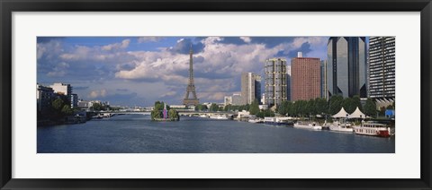 Framed Buildings at the riverbank, Seine River, Paris, France Print