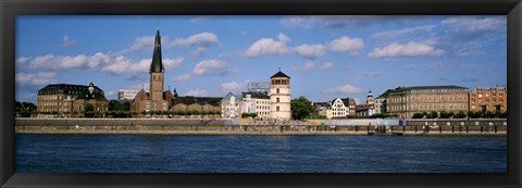 Framed Rhine River, Dusseldorf, Germany Print