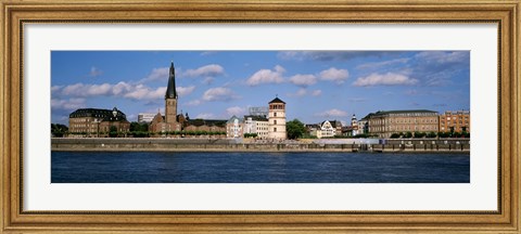 Framed Rhine River, Dusseldorf, Germany Print