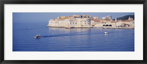 Framed Two boats in the sea, Dubrovnik, Croatia Print