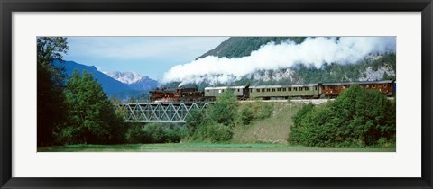 Framed Train on a bridge, Bohinjska Bistrica, Slovenia Print