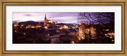 Framed Night, Baden, Switzerland Print