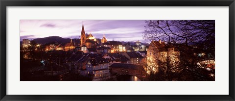 Framed Night, Baden, Switzerland Print