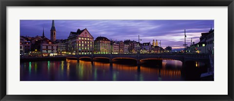 Framed River Limmat Zurich Switzerland Print