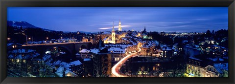 Framed Night Bern Switzerland Print