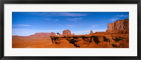 Framed Person riding a horse on a landscape, Monument Valley, Arizona, USA Print