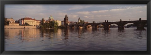 Framed Charles Bridge Vltava River Prague Czech Republic Print