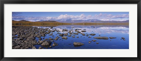 Framed Rocks and pebbles in a lake, Torne Lake, Lapland, Sweden Print