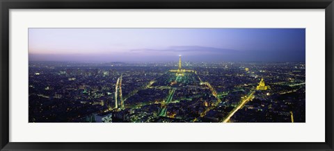 Framed Aerial view of a city, Paris, France Print